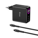 Snug Elite 3 Port Digital Display Wall Charger With Cable 100W - Black (SNPW-PD-135-B)