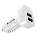 INTOUCH Dual USB Car Charger with 3-in-1 Cable - White (IT-CLD3084-WH)