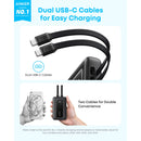 Anker Zolo Power Bank 20000mAh 45W With Dual Built-in USB-C Cables - Black (A110MH12)