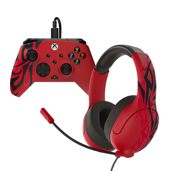 Turtle Beach Rematch Advanced Wired Controller & Airlite Fit Wired Headset Xbox Bundle - Spirit Red