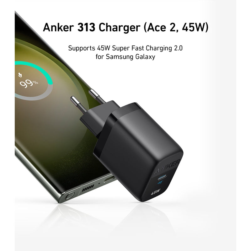 Anker 313 Fast Charger 45W - Black (A2643G11)