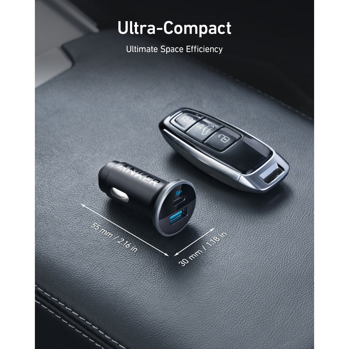 Anker 323 Car Charger 52.5W - Black (A2735H11)