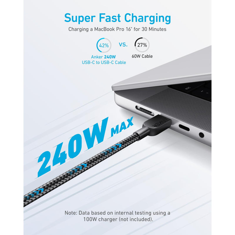 Anker 310 USB-C To USB-C Cable 60W 0.9M Cable - Black (A81D5H11)