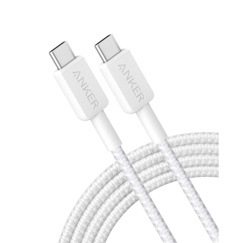 ANKER 322 USB C-USB C 1.8 Metre Braided Cable - White (A81F6H21)