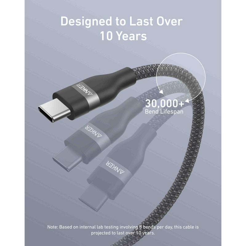 Anker USB C-USB C 1.8 Metre Fast Charging 240W Braided Cable - Black (A82E2H12)