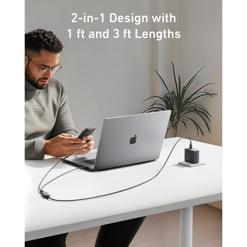 Anker 2-In-1 USB-C To USB-C Cable 140W 1.2M Cable - Black (A8895H11)