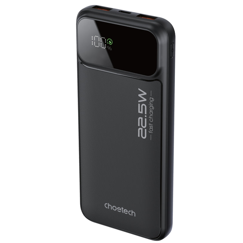 Choetech 10000mAh 22.5W Power Bank + 1 Port 25W Wall Charger - Black (CHO-BUN-PBNKCHR)