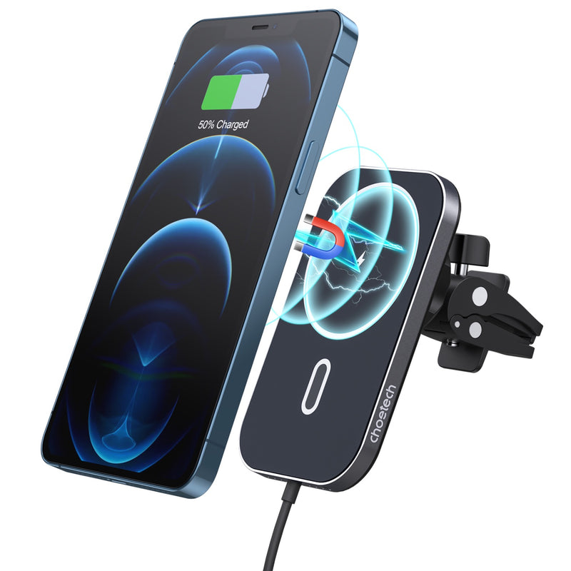 Choetech Magnetic Wireless Car Charger T200-F 15W - Black (CHO-T200-F-BK)