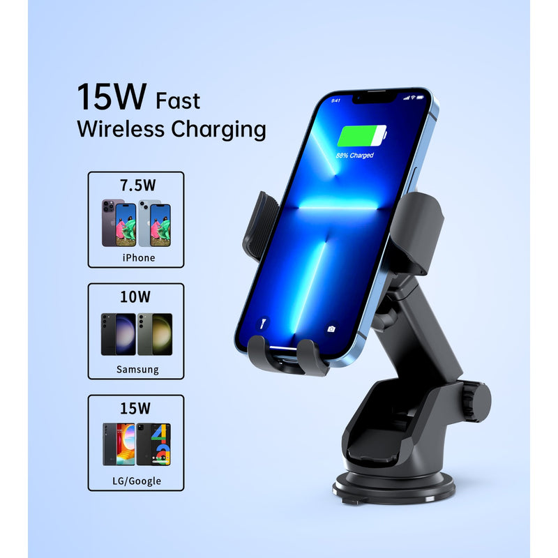 Choetech Gravity Wireless Car Charger T203-F 15W - Black (CHO-T203-F-BK)