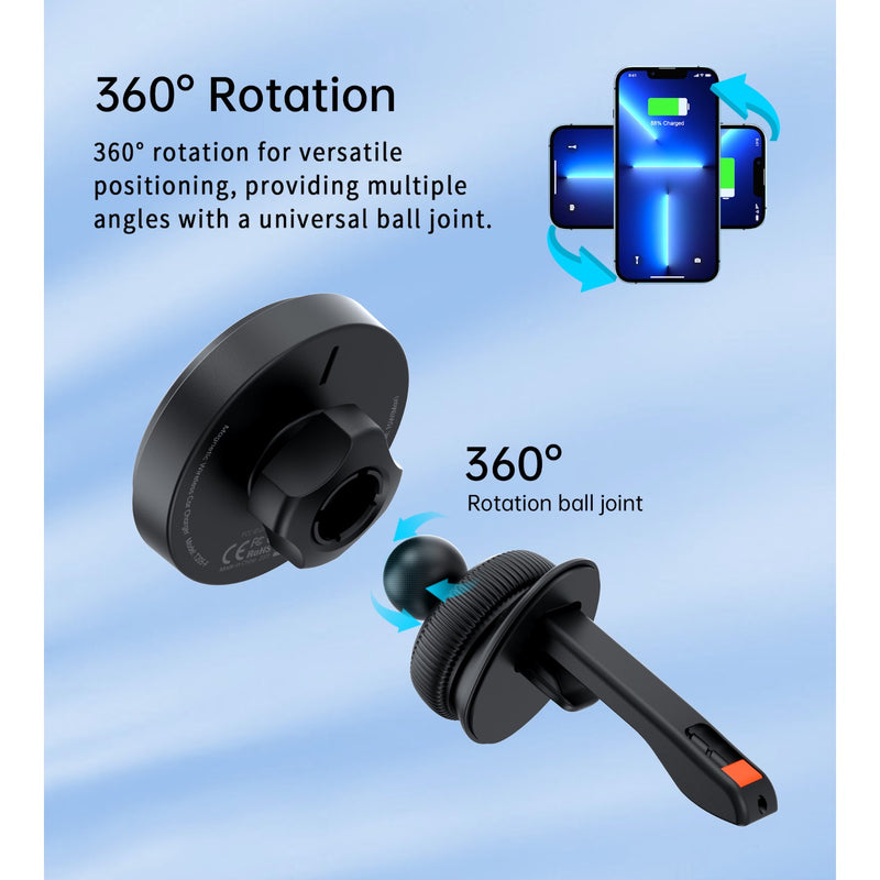Choetech Magnetic Wireless Car Charger T205-F 15W - Black (CHO-T205-F-BK)