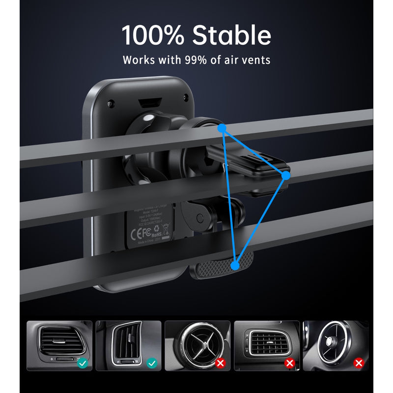Choetech Magnetic Wireless Car Charger T206-F 15W - Black (CHO-T206-F-BK)
