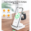 Choetech Fast Wireless 4 In 1 Magnetic Charging Stand T608-F 15W - White (CHO-T608-F-WH)