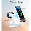 Choetech Fast Wireless 4 In 1 Magnetic Charging Stand T608-F 15W - White (CHO-T608-F-WH)