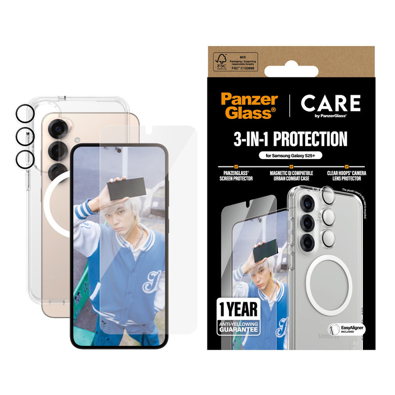 PanzerGlass 3-In-1 Protection Bundle - Samsung Galaxy S25+ (CRRCHNUG37942)