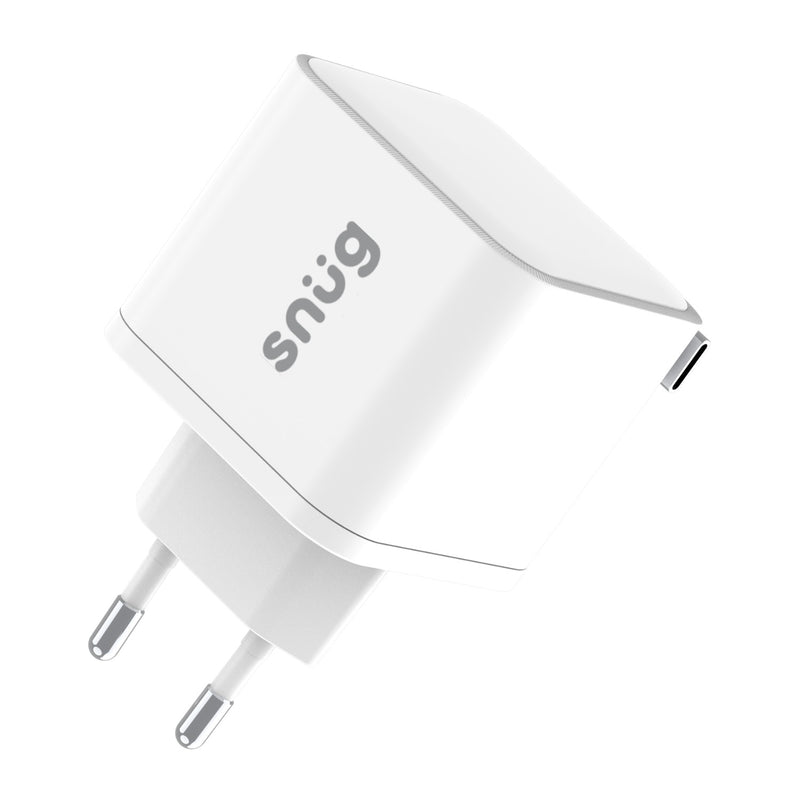 Snug 1 Port PD Charger With Retractable Cable - 35W - White (SNPW-1P35WRET-W)