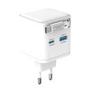 Snug 2 Port PD/USB Charger With Retractable Cable - 65W - White (SNPW-2P65WRET-W)