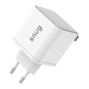 Snug 2 Port PD/USB Charger With Retractable Cable - 65W - White (SNPW-2P65WRET-W)