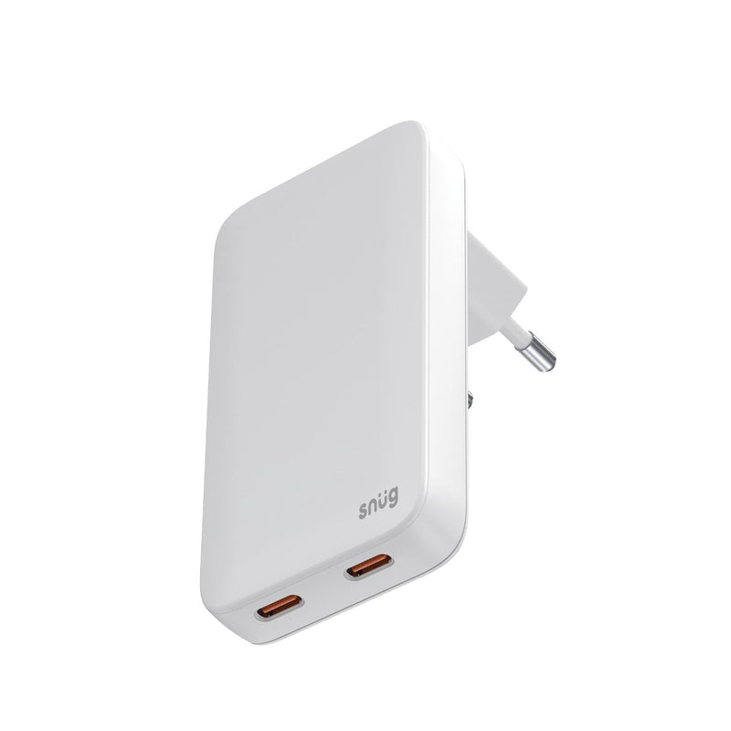 Snug 2 Port PD GaN Slim Wall Charger 45W - White (SNPW-2SLIM45-WH)