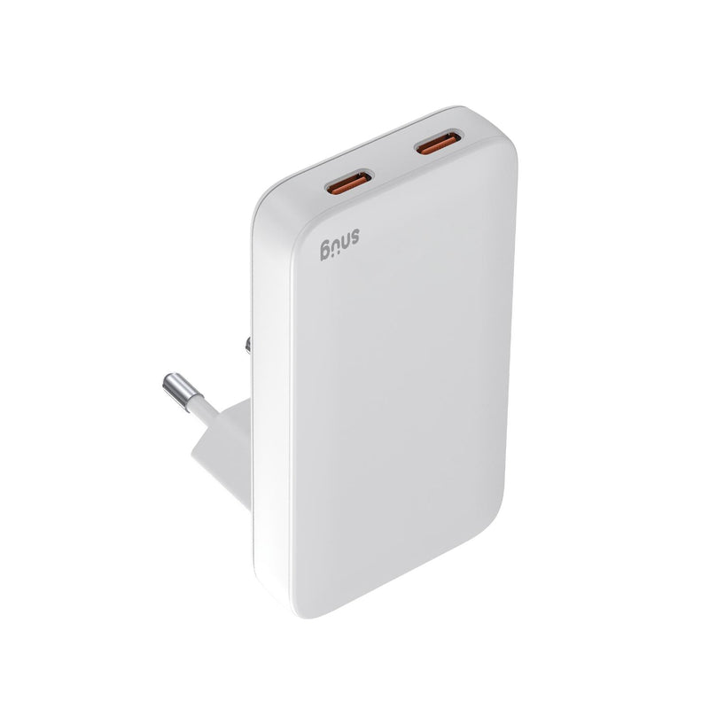 Snug 2 Port PD GaN Slim Wall Charger 45W - White (SNPW-2SLIM45-WH)
