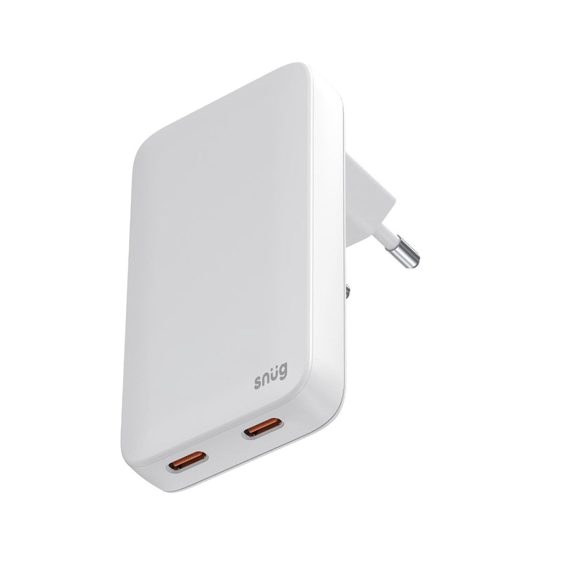 Snug 2 Port PD GaN Slim Wall Charger 65W - White (SNPW-2SLIM65-WH)