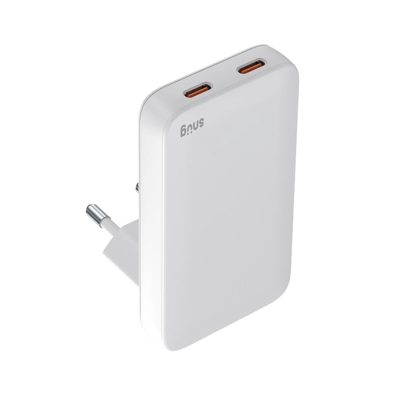 Snug 2 Port PD GaN Slim Wall Charger 65W - White (SNPW-2SLIM65-WH)