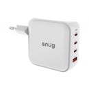 Snug 4 Port PD GaN Wall Charger 100W - White (SNPW-4PORT100-W)
