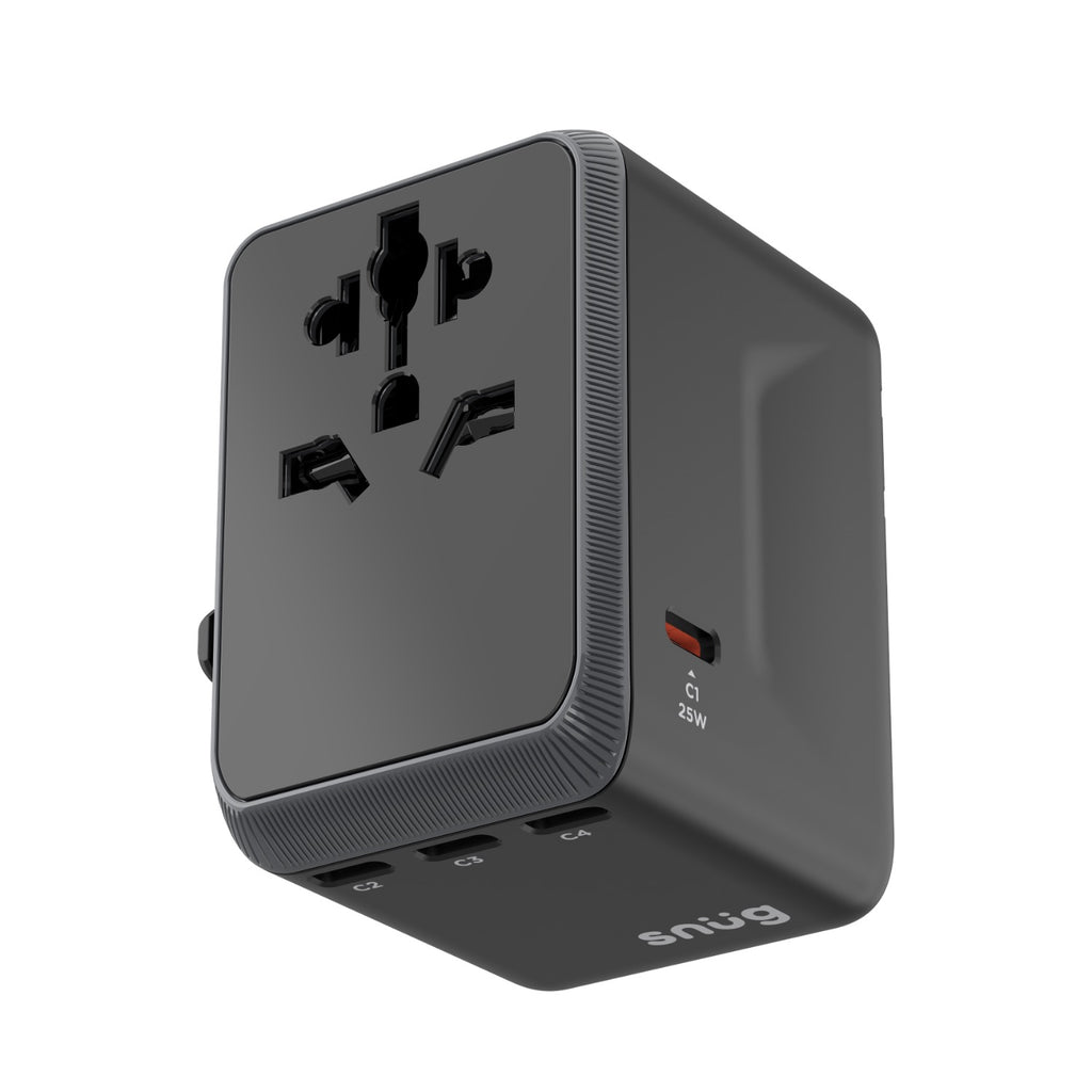 Snug Adapter SNUG 5 Port Universal Travel Adapter - 25W - Black (SNPW-UNI25W-B)