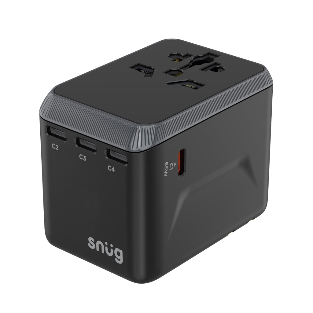 Snug Adapter SNUG 5 Port Universal Travel Adapter - 65W - Black (SNPW-UNI65W-B)
