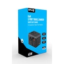 SNUG 5 Port Universal Travel Adapter - 65W - Black (SNPW-UNI65W-B)