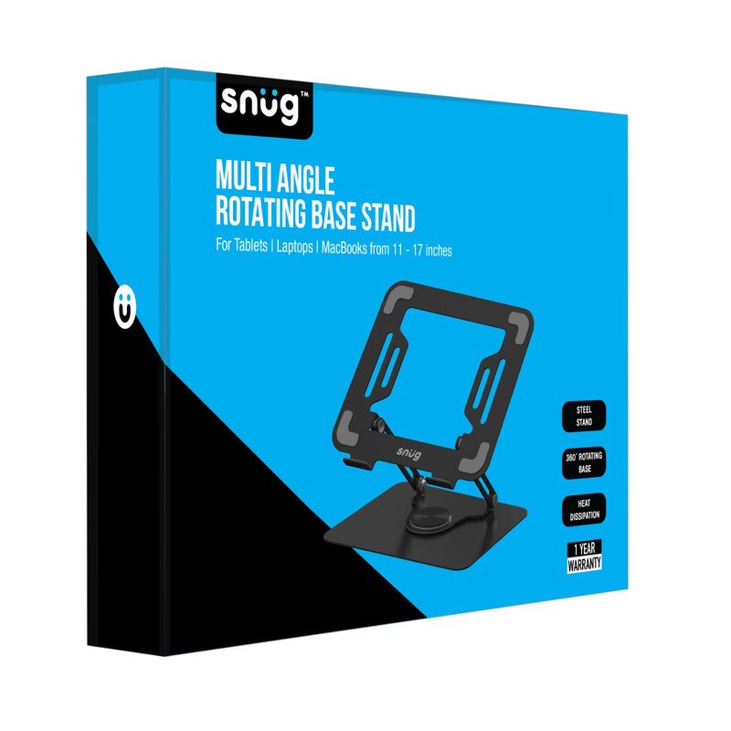 Snug Multi Angle Rotating Base Laptop Stand - Black (SNSTD-LAPRO-BK)