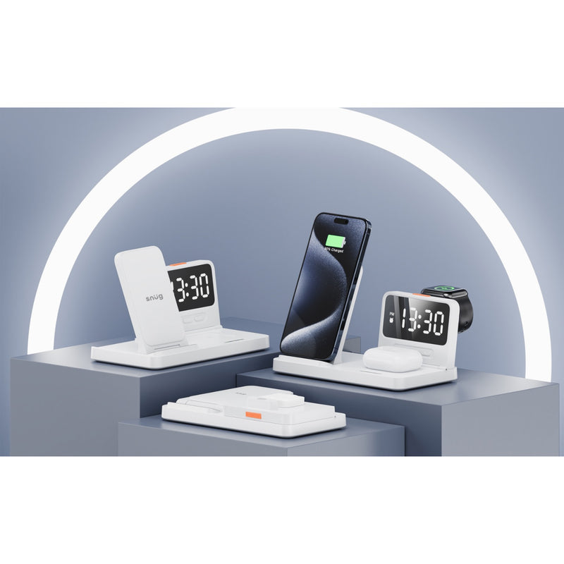 Snug 4-In-1 Wireless Stand Charger 15W - White (SNWI-STD4IN1-WH)