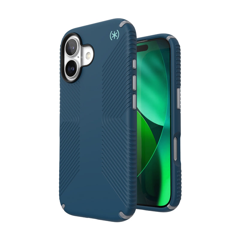 Speck Presidio2 Grip MagSafe Case - Apple iPhone 17 Pro Max - Blue & Silver (SPK150958-3261)