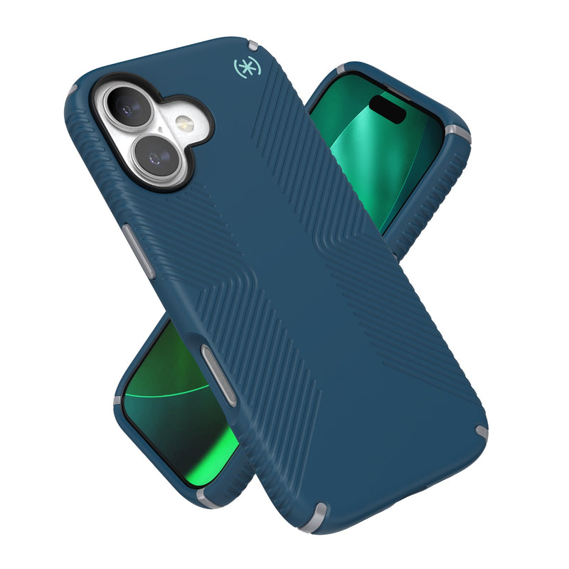 Speck Presidio2 Grip MagSafe Case - Apple iPhone 17 Pro Max - Blue & Silver (SPK150958-3261)