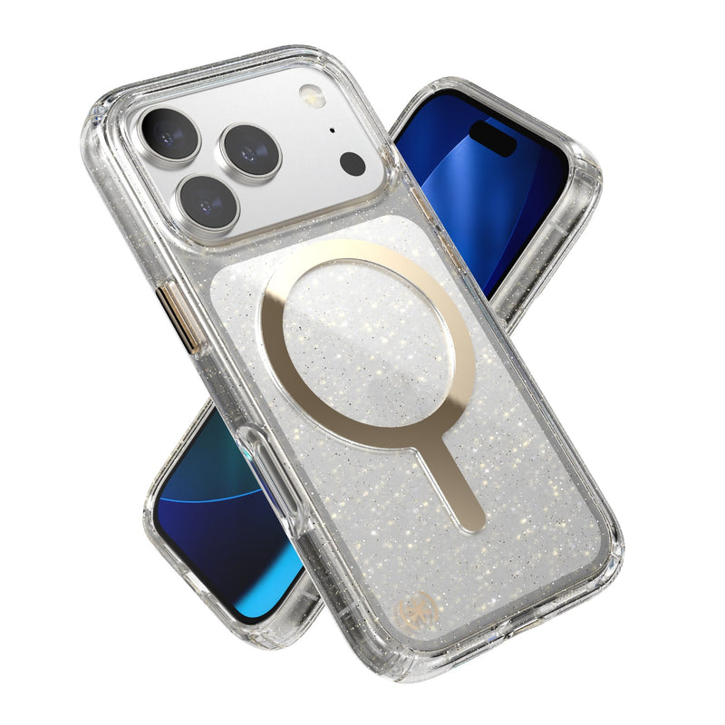 Speck Presidio Lux MagSafe Case - Apple iPhone 17 Pro - Gold Glitter (SPK150978-9221)