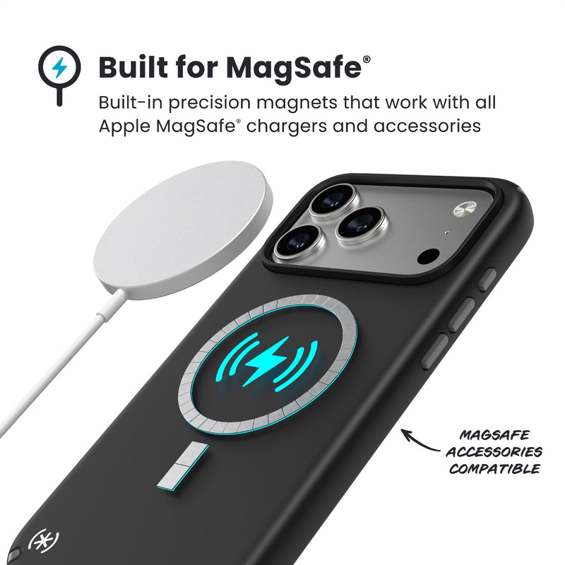 Speck Presidio2 Pro MagSafe Case - Apple iPhone 17 Pro Max - Black & Slate Grey (SPK150984-D143)