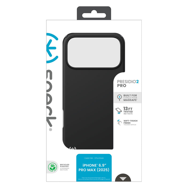 Speck Presidio2 Pro MagSafe Case - Apple iPhone 17 Pro Max - Black & Slate Grey (SPK150984-D143)