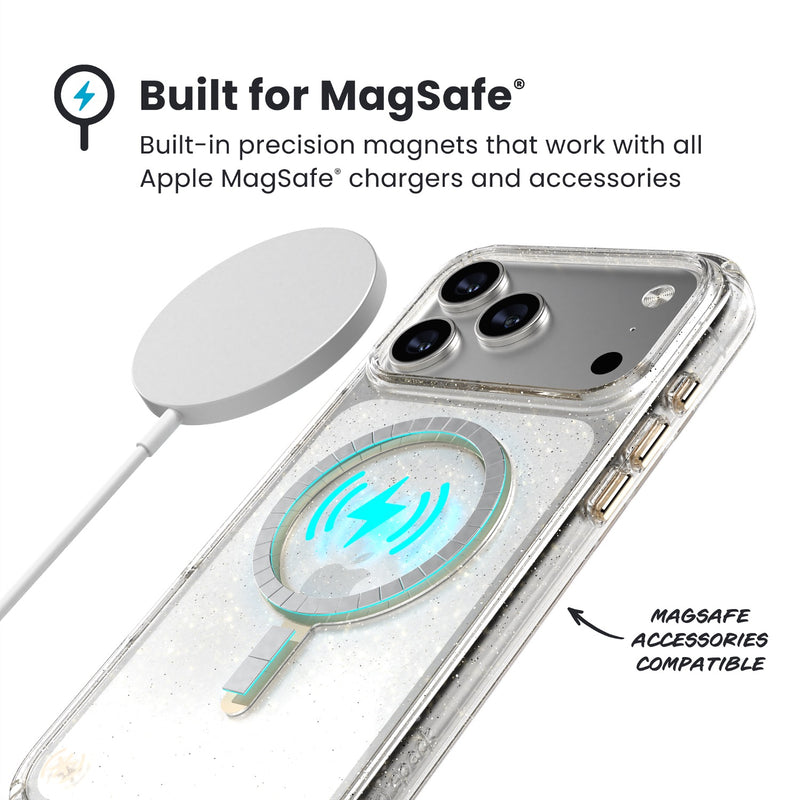 Speck Presidio Lux MagSafe Case - Apple iPhone 17 Pro Max - Gold Glitter (SPK150987-9221)