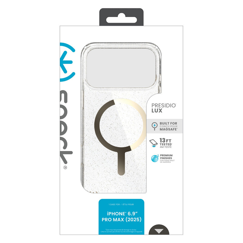 Speck Presidio Lux MagSafe Case - Apple iPhone 17 Pro Max - Gold Glitter (SPK150987-9221)