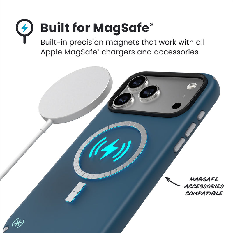 Speck Presidio2 Pro MagSafe Case - Apple iPhone 17 Pro Max - Blue & Silver (SPK151025-3261)