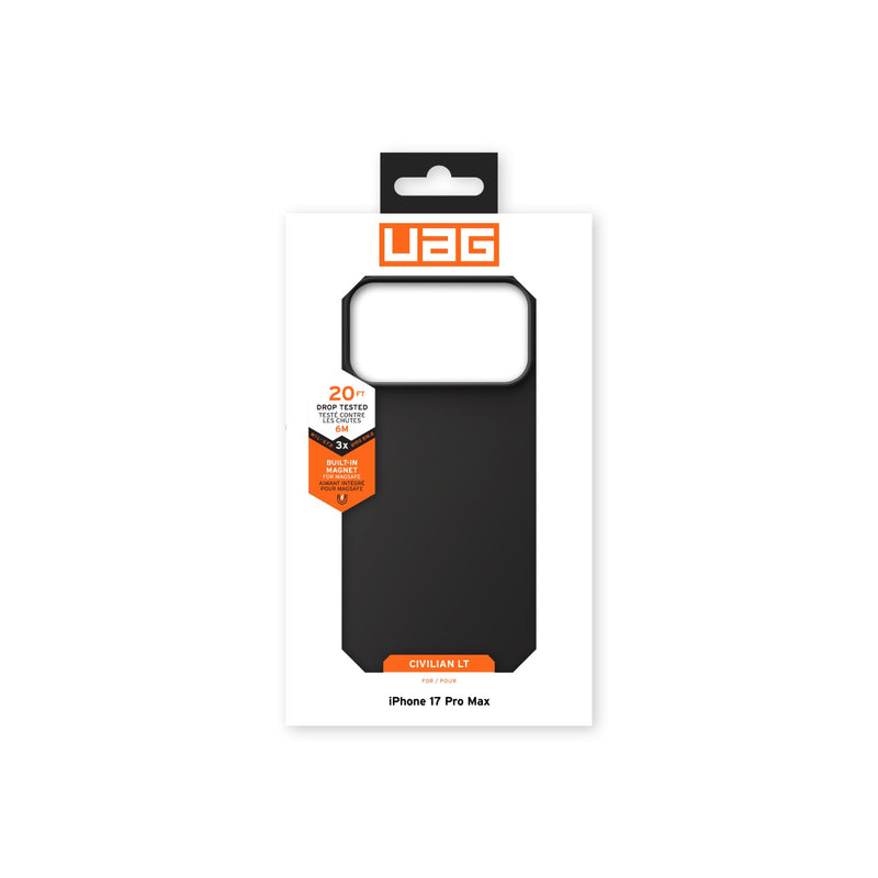 UAG Civilian LT Magsafe Case - Apple iPhone 17 Pro Max - Black (UAG-I17PM-CMLBK)