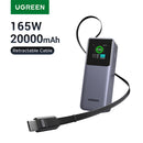 UGREEN Power Bank With Retractable Cable 165W - Grey (UG-PB726-55987B)