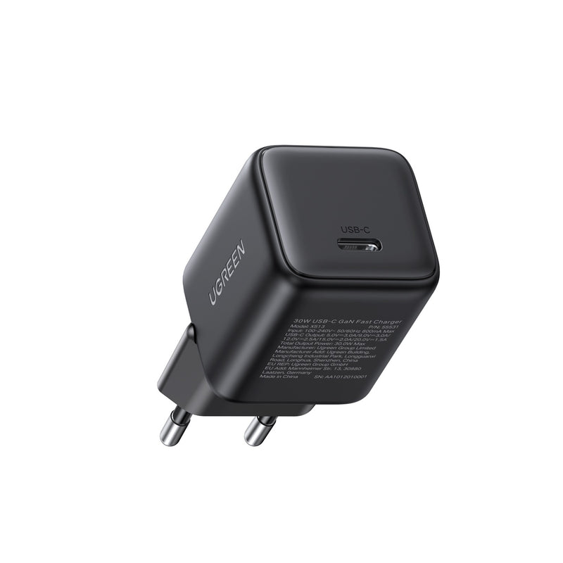 UGREEN 1 Port PD Wall Charger With Cable - 30W - Black (UG-X513-65012)