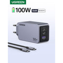 UGREEN 3 Port Wall Charger 100W With Cable - Grey (UG-X757-25874)