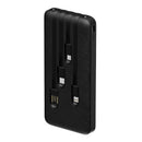 Snug 10000mAh Power Bank With Built-In Cables - Black (SNPB-10000CAB-V)