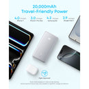 Anker Zolo Power Bank 20000mAh 22.5W With Built-in USB-C Cable - White (A110EH21)