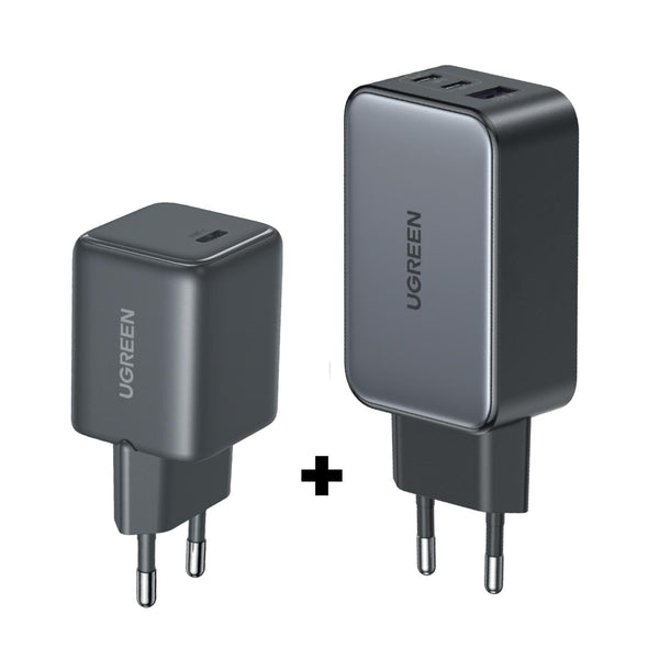 UGREEN 3 Port GaN 65W Wall Charger & 1 Port 30W Wall Charger (UG-BUN-CD244)