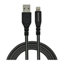 INTOUCH Lightning Tough Braided 3A Cable 1.2 Metre - Black (IT-CSC3027-BK)